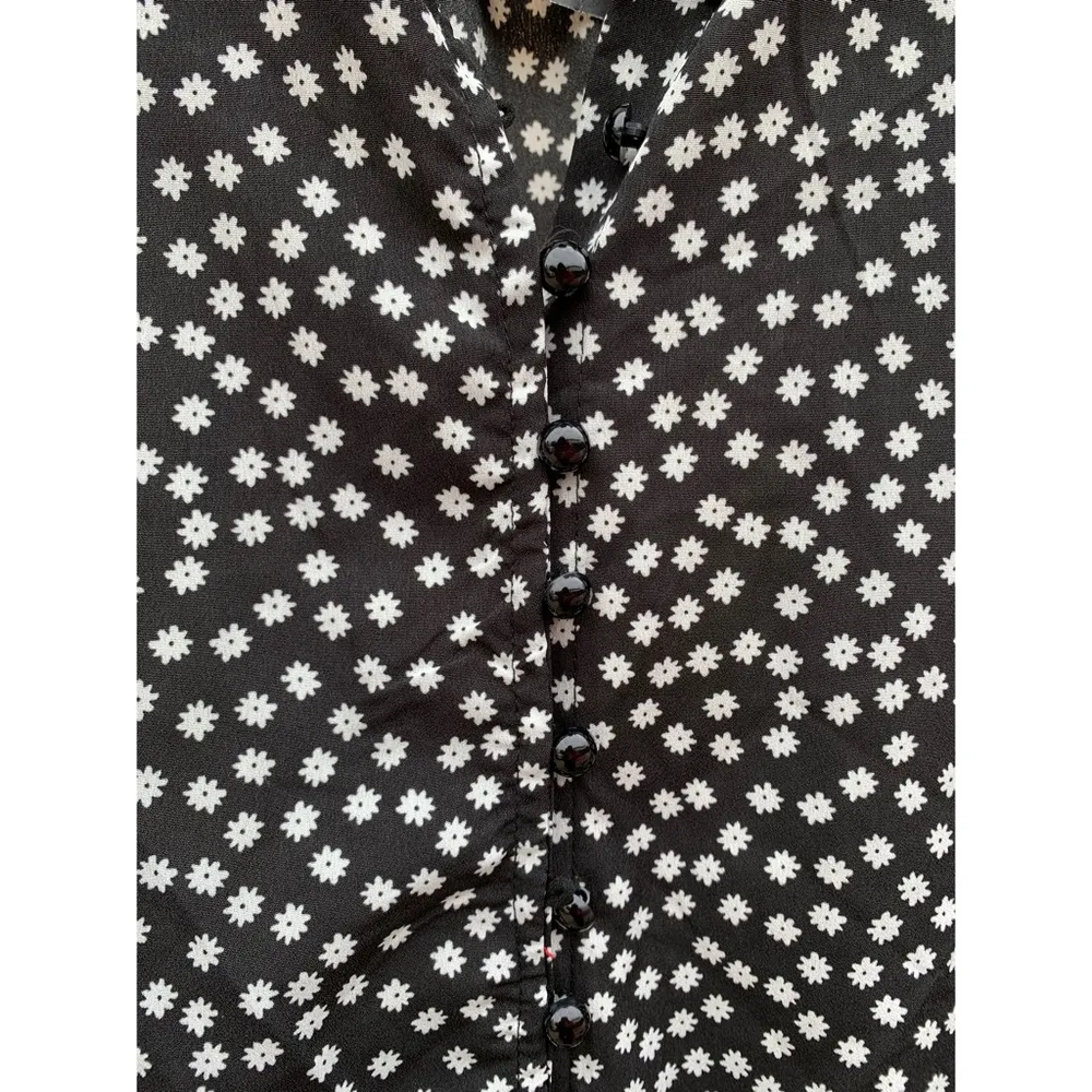 Nasty Gal Spotty Button Down Pep Hem Midaxi Slip Dress Daisy Print NWT Large - Image 3