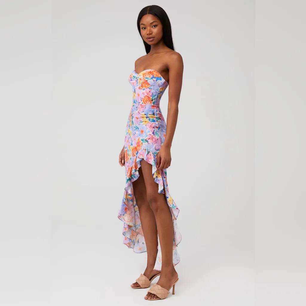 AMANDA UPRICHARD AMALIA STRAPLESS GOWN‎ BLOSSOM FLORAL - Image 5
