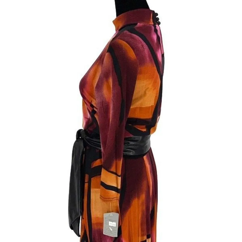 Vintage Joseph Ribkoff Womens‎ Geometric Mock Neck Midi Dress Multi Size 8 NWT - Image 3