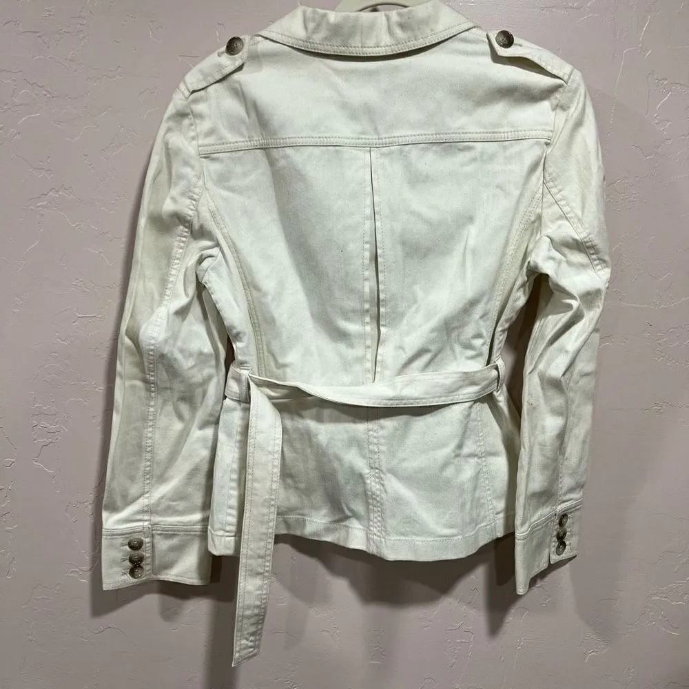Ann Taylor Cotton Belted Jacket Size 8 - Image 5