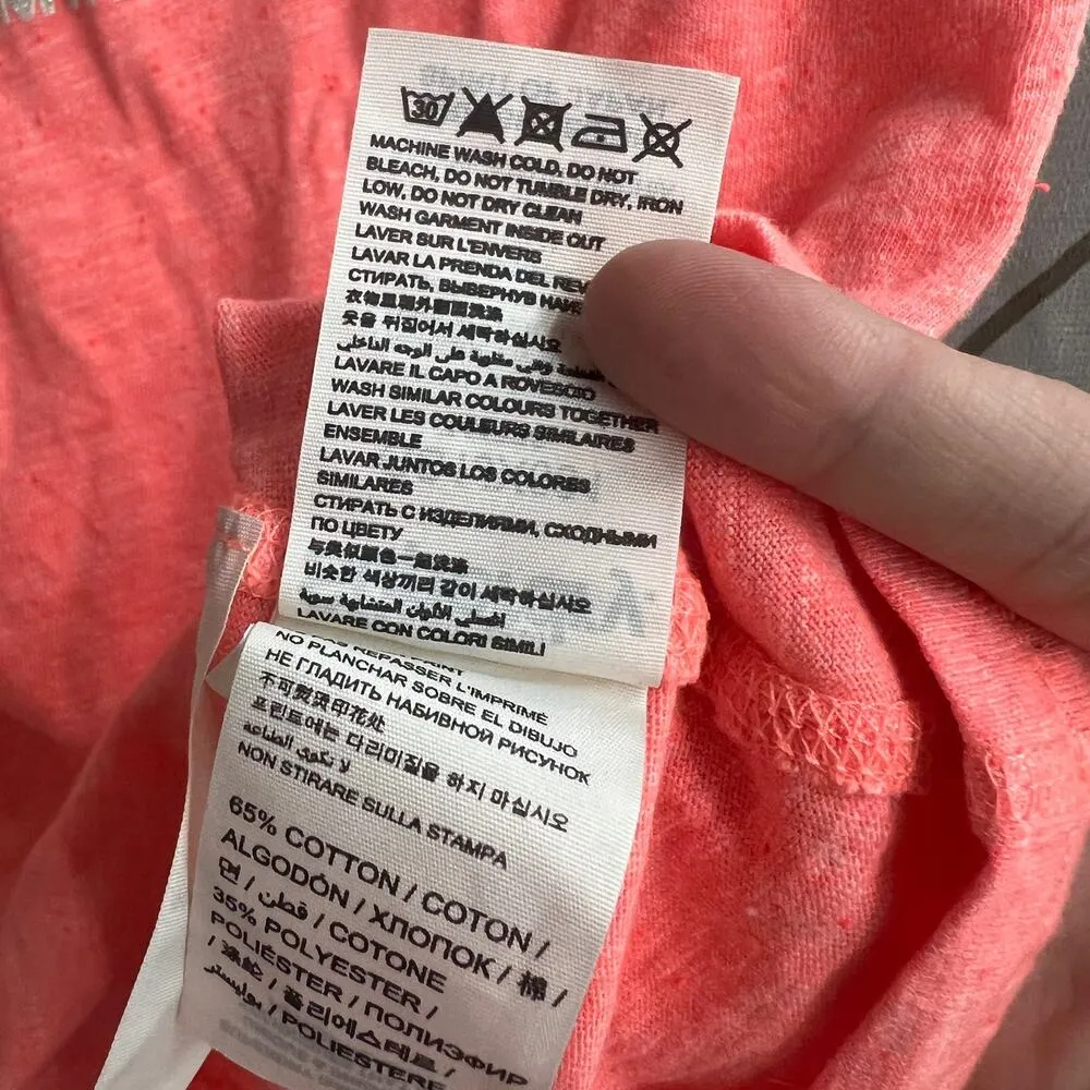 SuperDry MEDIUM Orange Tee Shirt T-Shirt Fitted Short Sleeve Japanese Glitter - Image 9