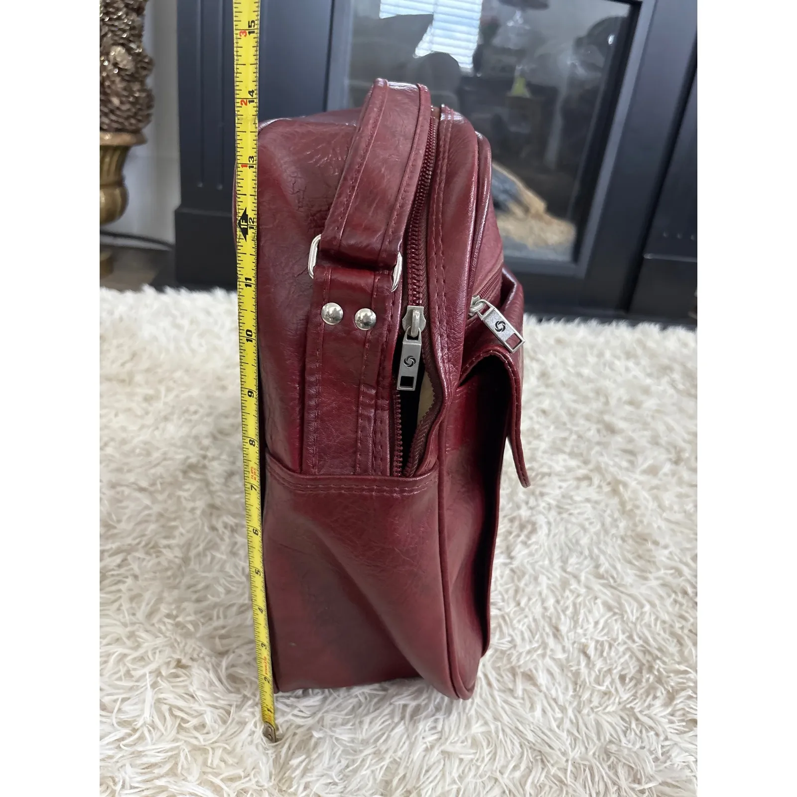 Vintage 1970's Samsonite Sonora Bag II Shoulder Bag With Front Pocket Red - Image 7