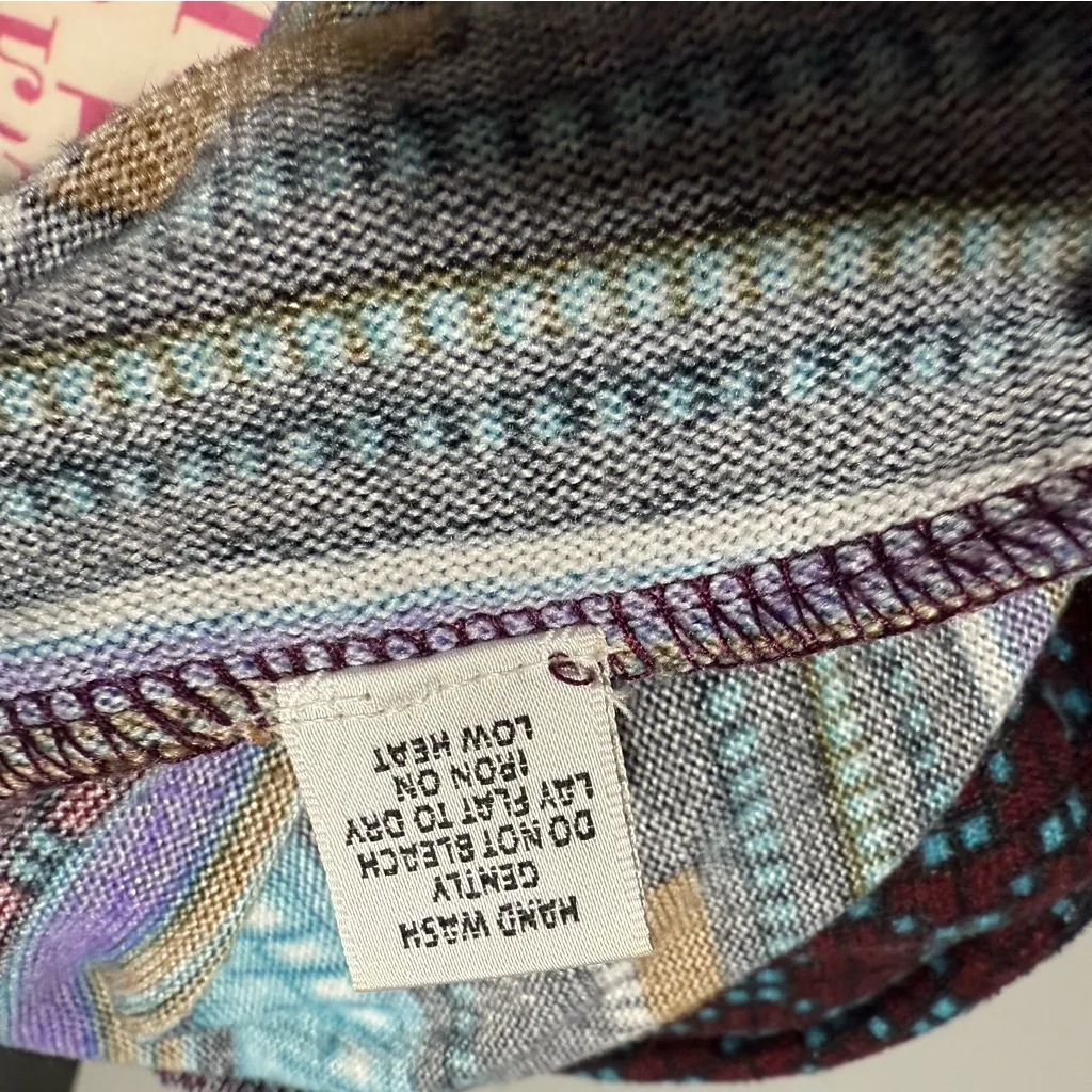 Vintage Y2K Funky People Knit Shift Dress Blue Geometric Southwest Striped S‎ - Image 7