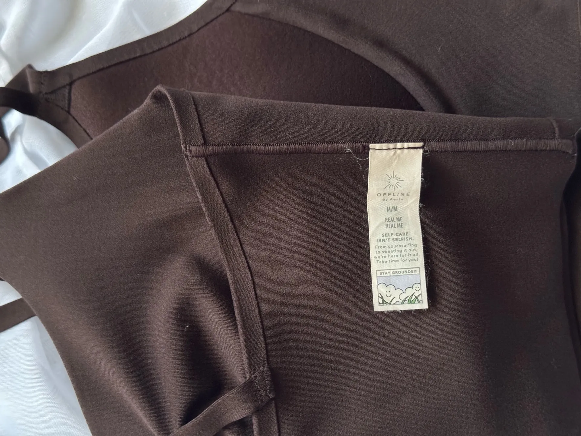 OFFLINE By Aerie Real Me Hold Up! Strappy Brown Sports Bra - Image 7