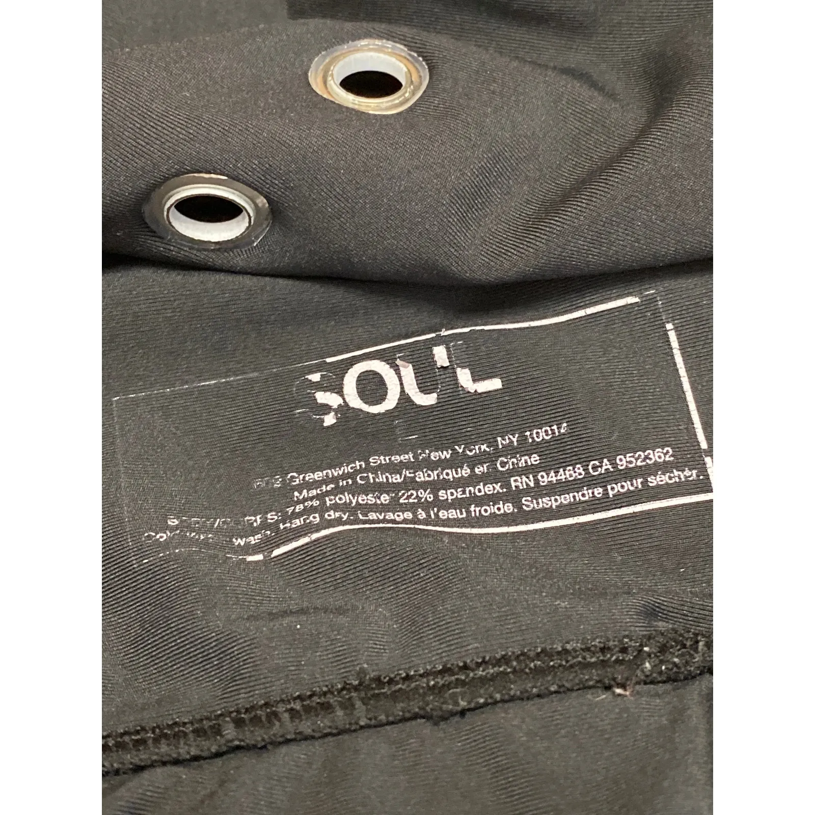 Soul by SoulCycle Grommet Black Button Racerback Athletic Sports Bra Crop Top L - Image 3