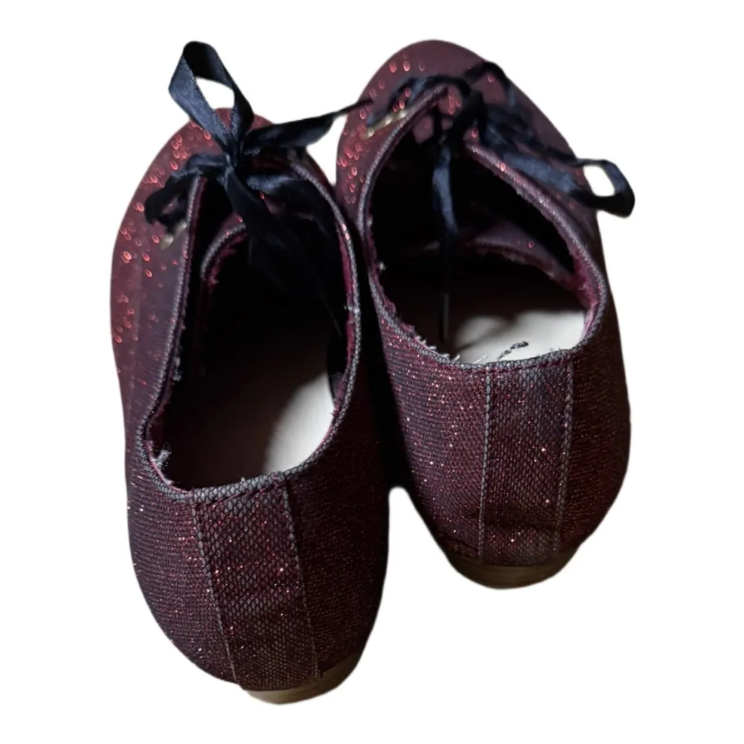 Modesto Red Glitter Oxford Shoes Size 8 – Sparkly Lace - Image 4