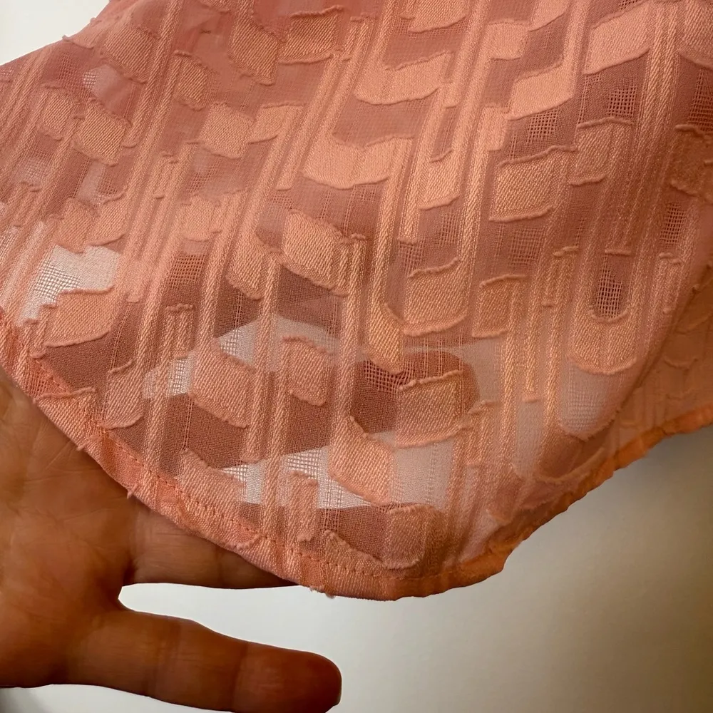 Ann Taylor Sleeveless V-Neck Sheer Pink Blouse Women’s Size Medium - Image 8