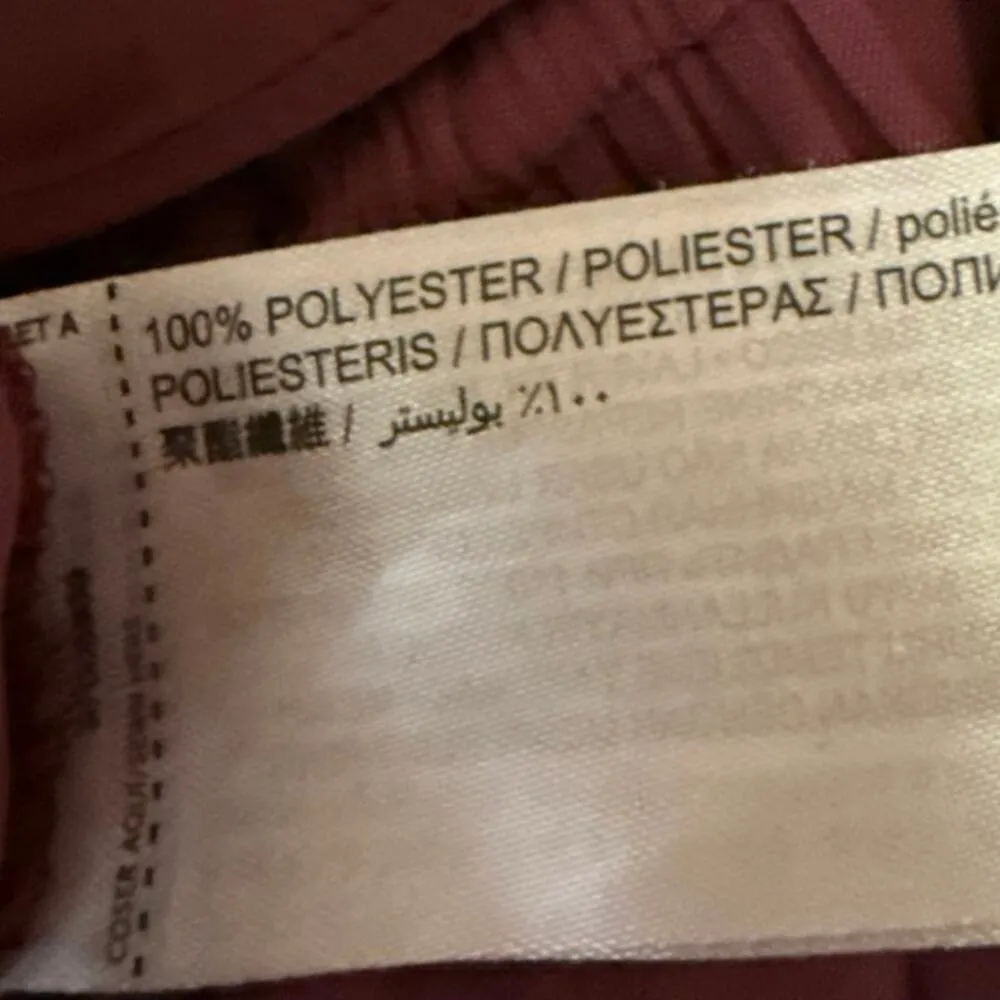 Mango MNG Maroon Red Silky Satin Long Sleeve V-Neck Peplum Blouse Top Size 16 - Image 4