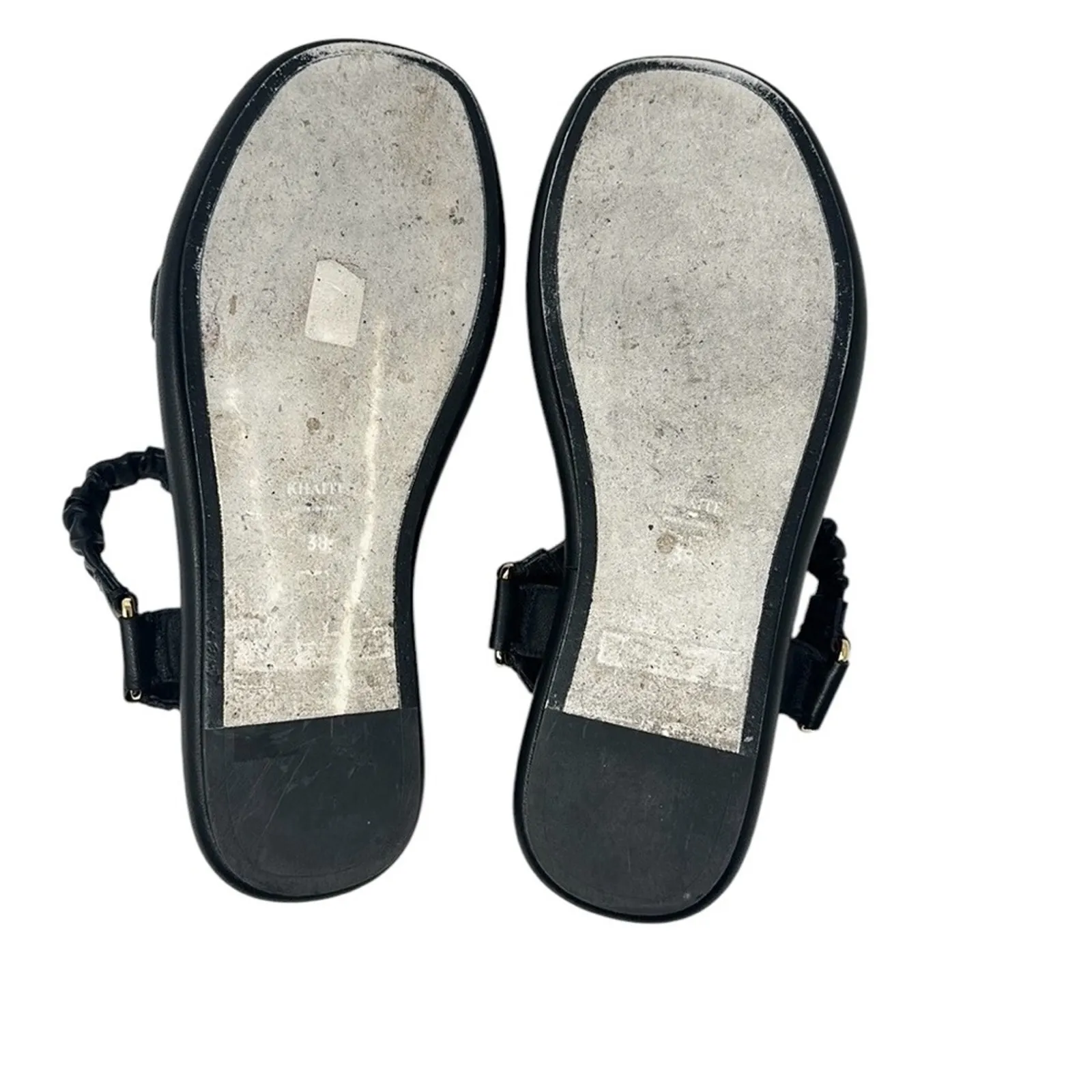 KHAITE  Puglia Leather Elasticized Strap Sandals Black Size 38 - Image 9