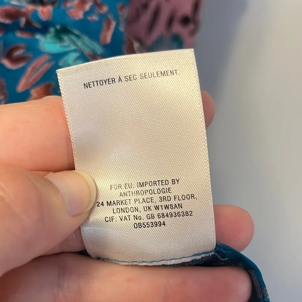 Floreat Brand Color Block Velvet & Silk Burn Out Blouse V Neck Loose Sleeve Sz S - Image 7