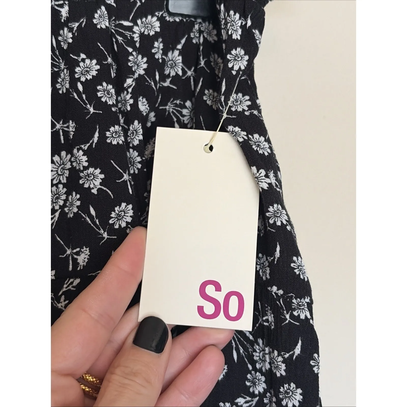 SO Black‎ Allover Floral Flower Tiered Cottagecore Prairie Mini Skirt XL NEW NWT - Image 5