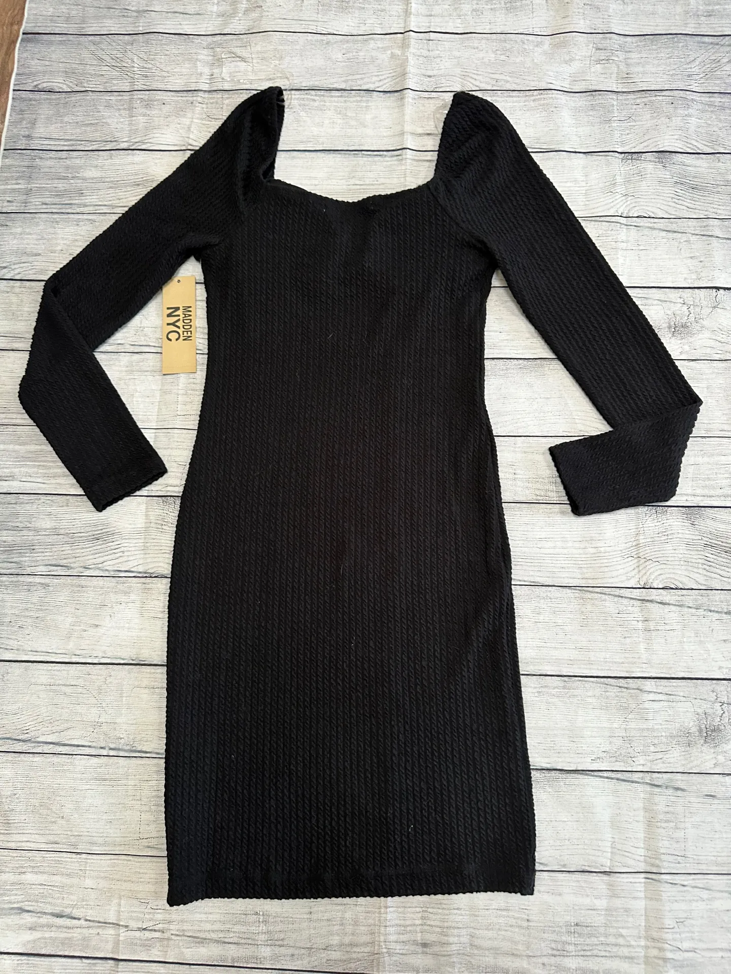 Madden NYC Black Fitted Sweater Dress - Image 3