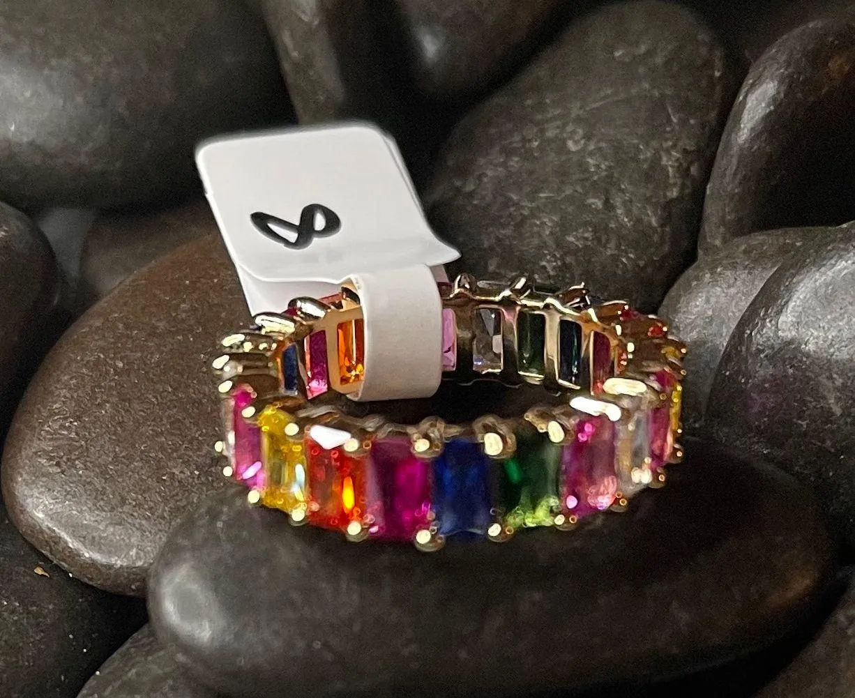 Multi Color Stone Ring Gold - Image 3