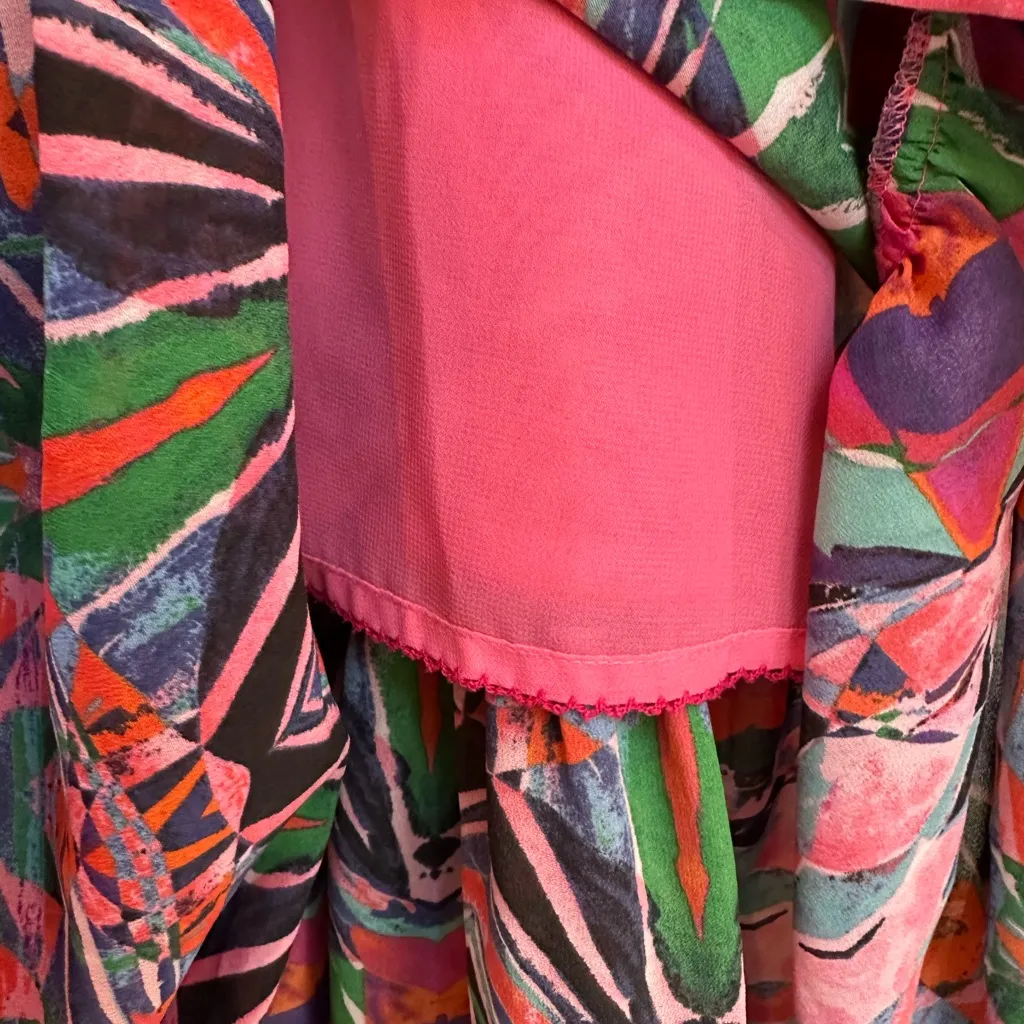 Anthropologie Vanessa Virginia Mural Maxi Midi Dress Boho Hippie Beaded Size 4 - Image 11