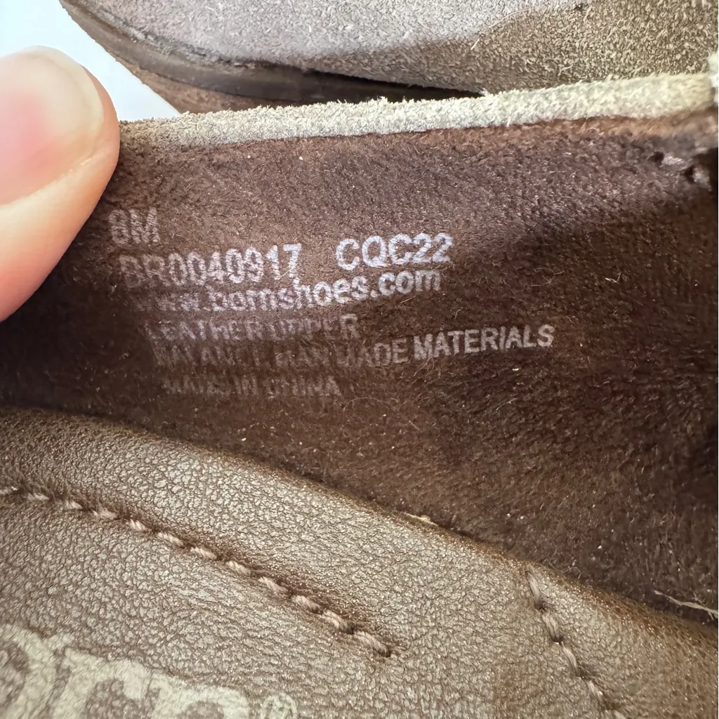 Born Brown Distressed Leather Stacked Wool Heels Mule Womens 8 Fall Boho Western - Image 6