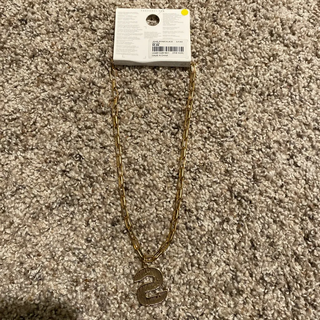 Forever 21 Gold Chain Necklace with 'S' Pendant - Image 2