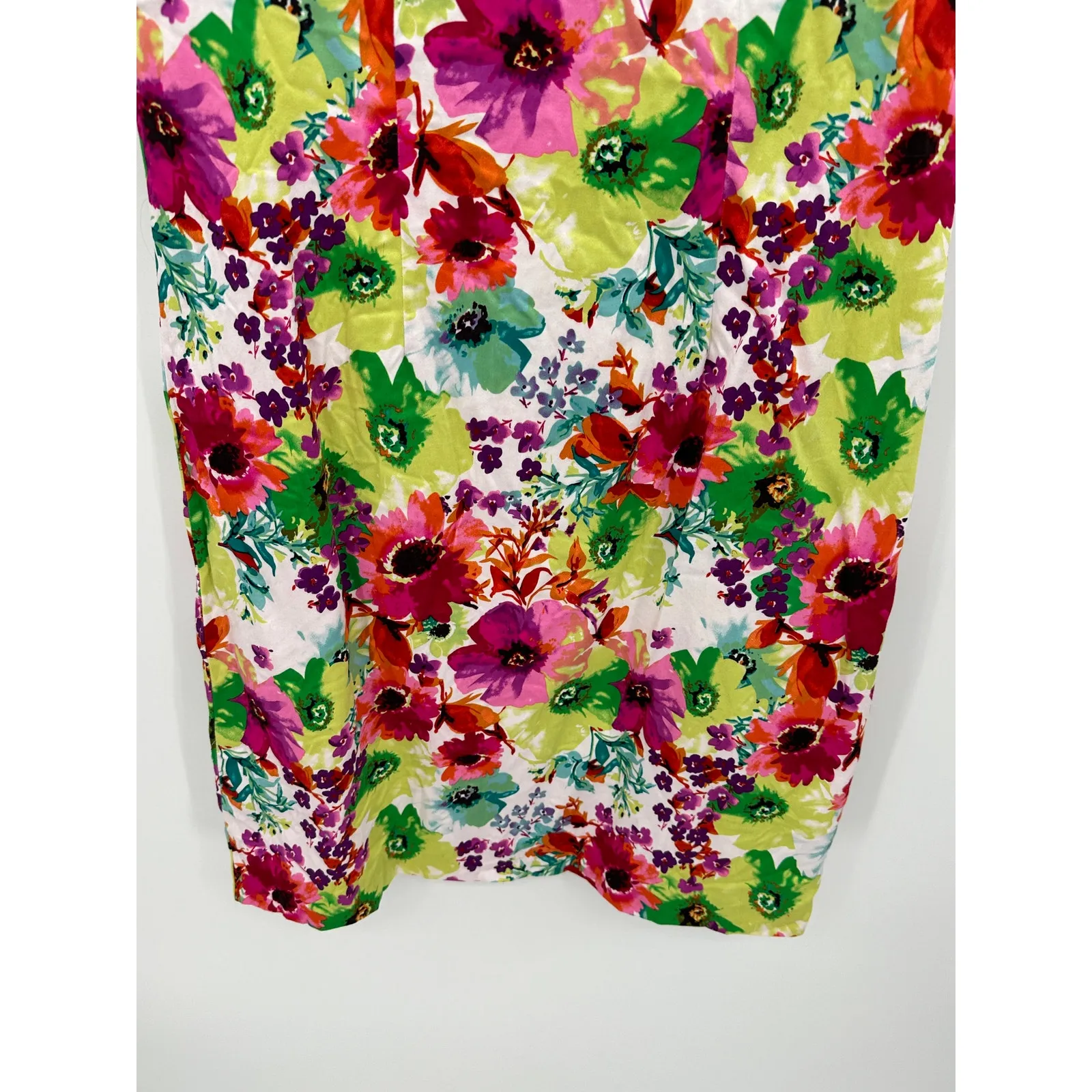 Chetta B Multi Color Floral Print Boat Neck Shift Dress Women's Size 10 - Image 3