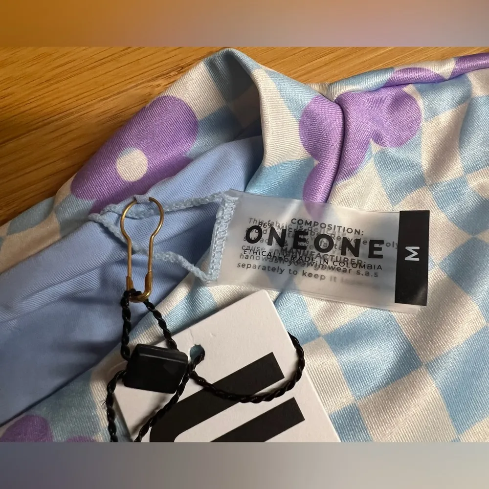 ONEONE Women Lavender Swimwear Piexe cropped tee Cap Sleeve Bikini Top,Boho|Sz:M - Image 11