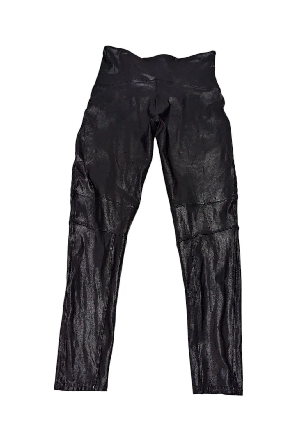 SPANX Moto Faux Leather Leggings Black Womens 1X Biker Shapewear Slimming pants - Image 2