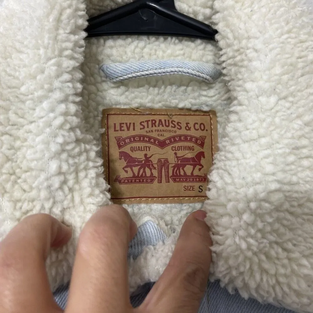 Levi Strauss Levis Denim Jean Jacket Trucker Womens Small - Image 3