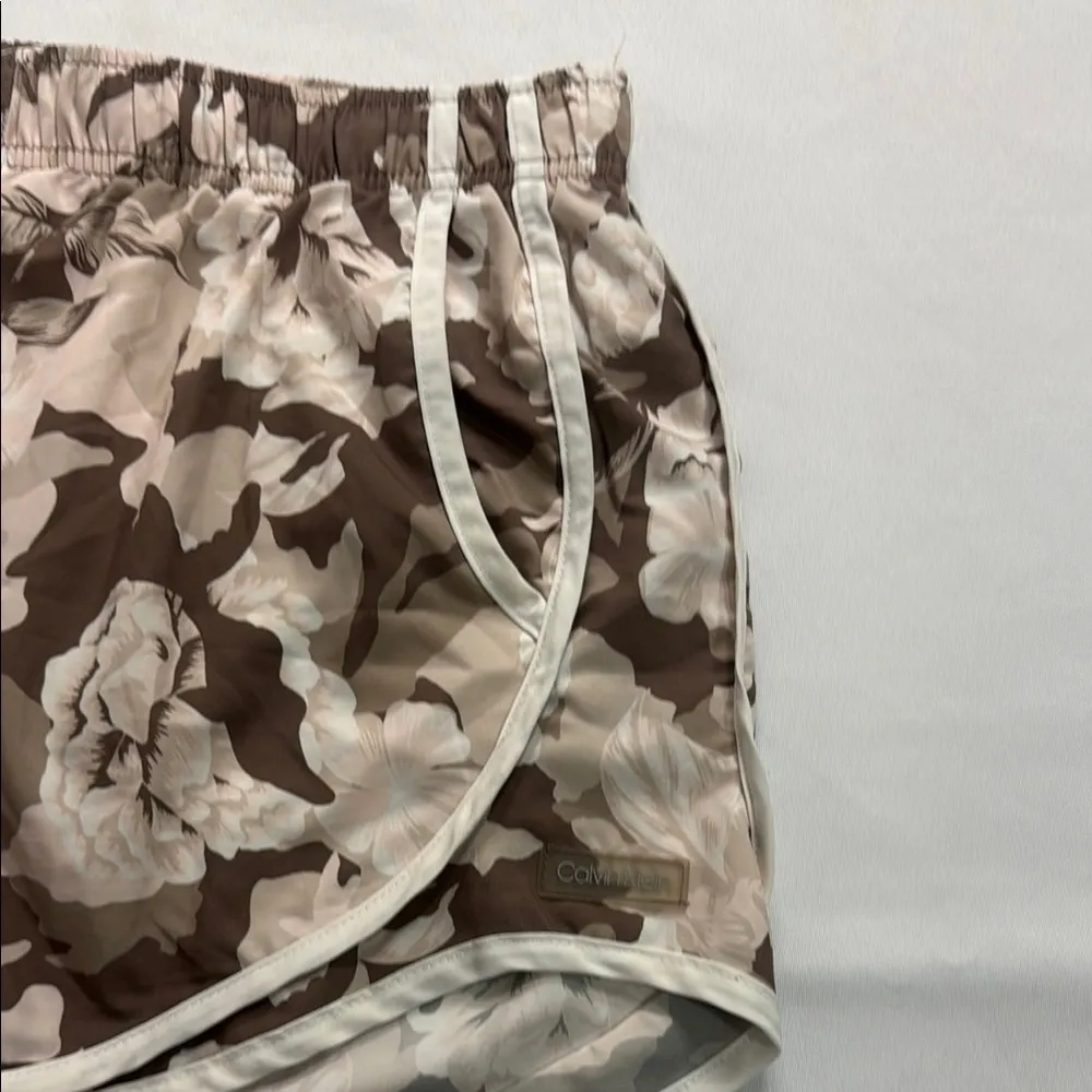 Calvin Klein Athletic Shorts Brown and Cream - Image 6