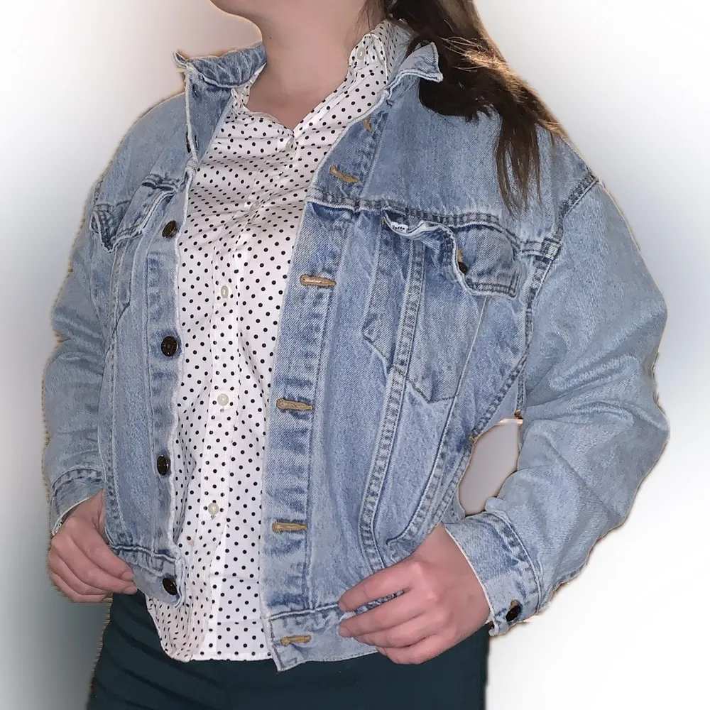 Vintage 90s Levi Strauss Light Blue Denim Trucker Collar Jean Jacket L 16/18 - Image 16