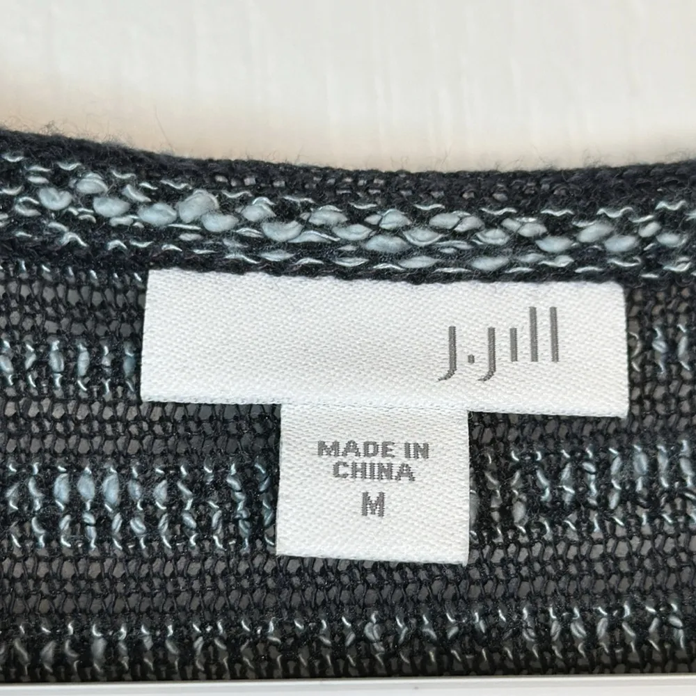 J Jill Black White Striped Knit Pullover Tunic L/S Size Medium EUC #0613-OC - Image 7