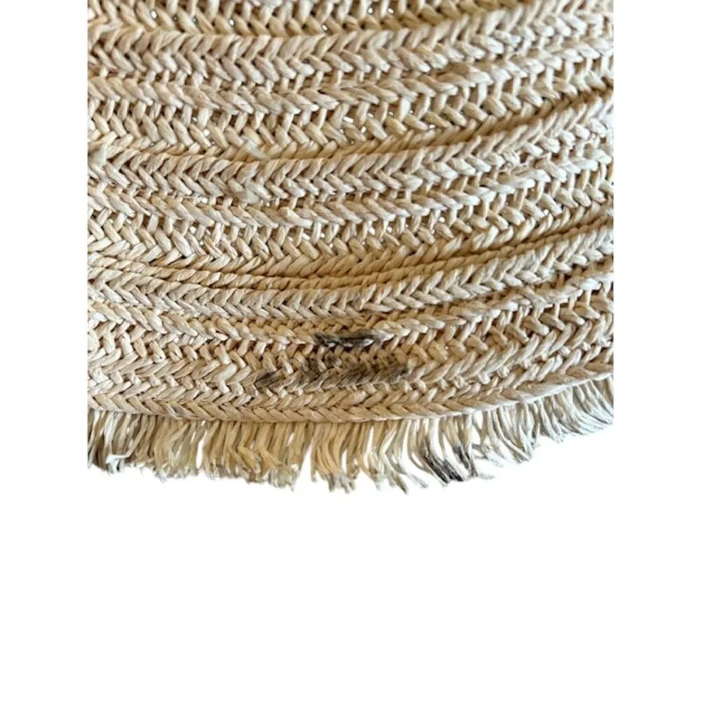 Cappelli Straworld Fringe Brim Straw Hat One Size – Pom Pom & Charm Band Tan - Image 5