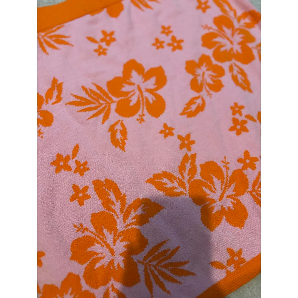 Knit Floral Print Mini Skirt - Image 4