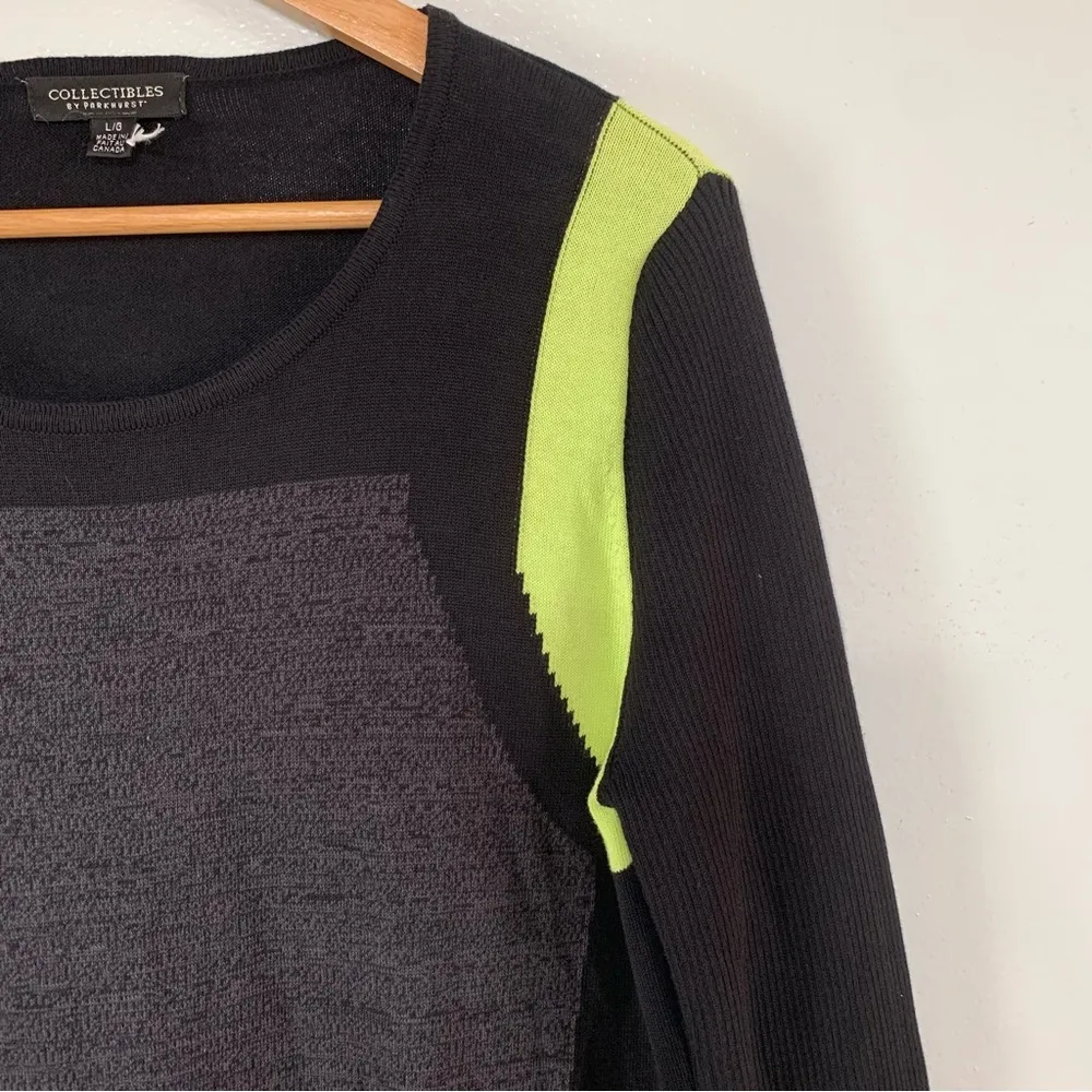 Collectibles By Parkhurst Lon Sleeve Cotton Sweater Dress Size L Black Size L - Image 2