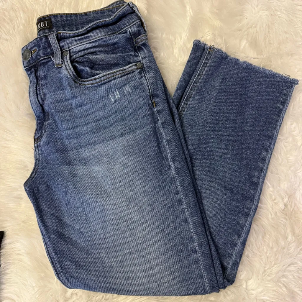 Kut from the Kloth Distressed Blue Ankle Jeans Size 6 - Image 3