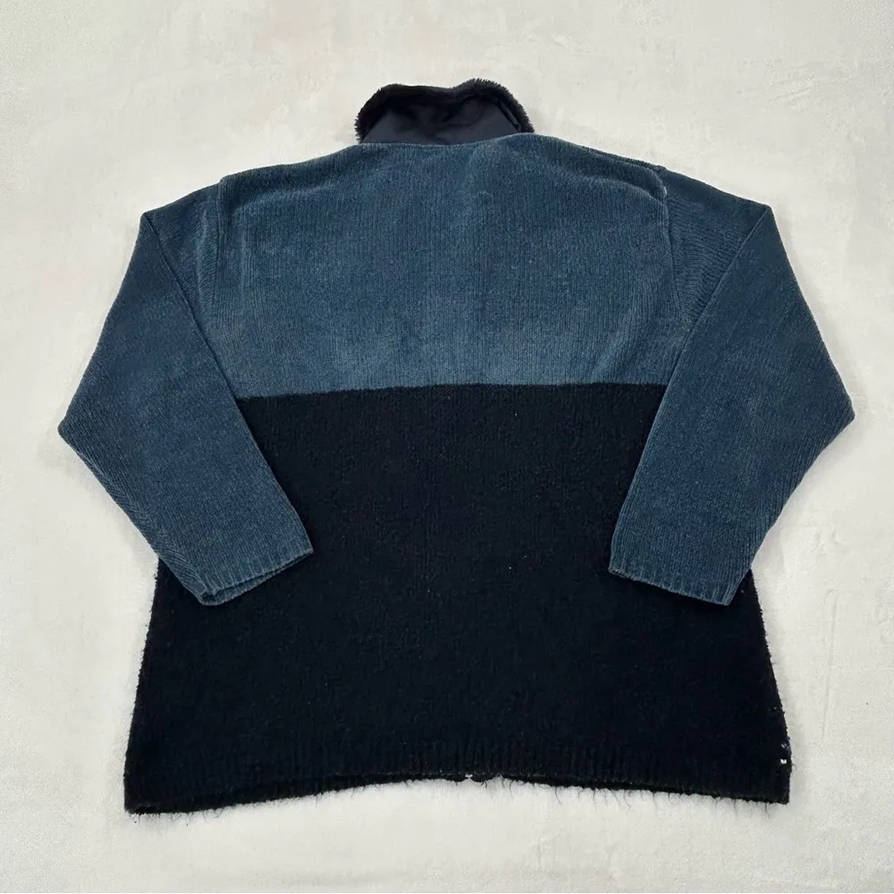 Vintage All American Comfort Winter Design Full Zip Acrylic Poly Sweater Adult L Blue Size L - Image 5