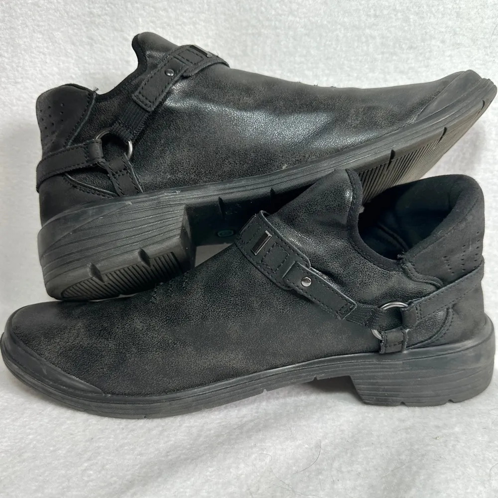 BZees Barista Biker Booties Shoes 10 10M Vegan Black Ankle Boots Slip On - Image 7