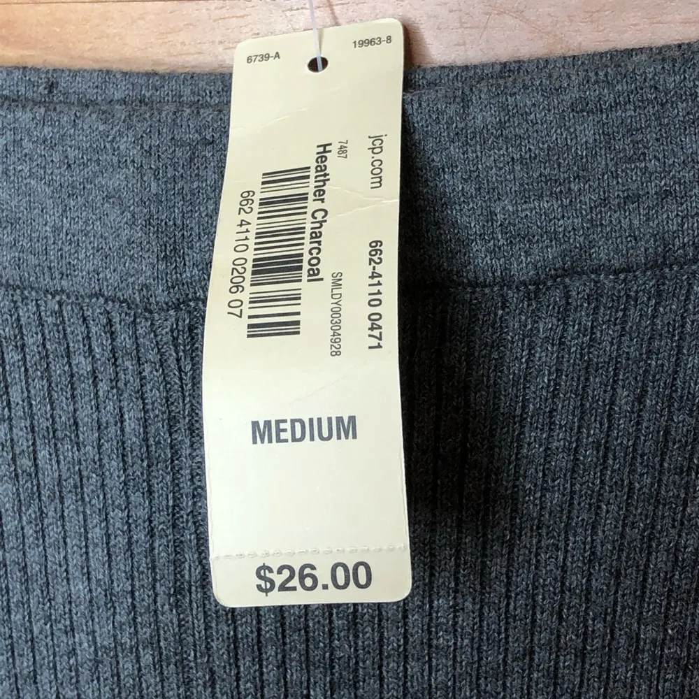 DECREE Heather Charcoal Gray Ribbed Med. Length - Image 8