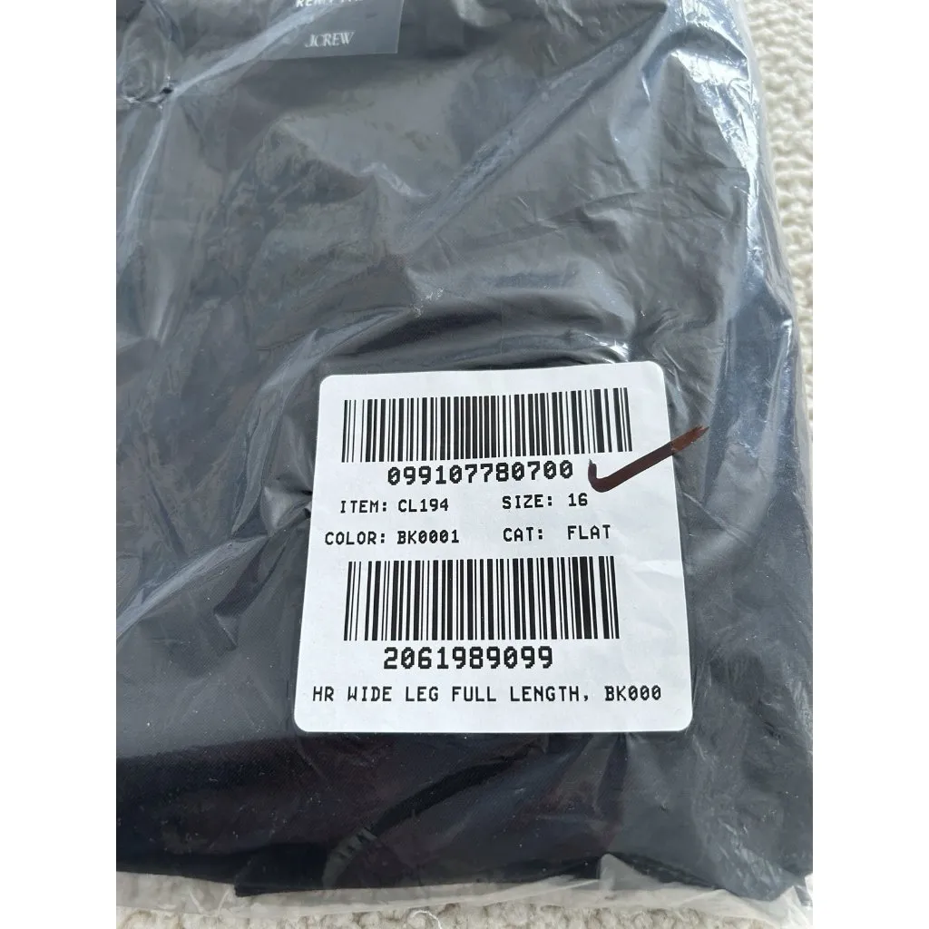 J.CREW Factory $138 Remy High Rise Wide Leg Full Length Pants Black Size 16 - Image 16