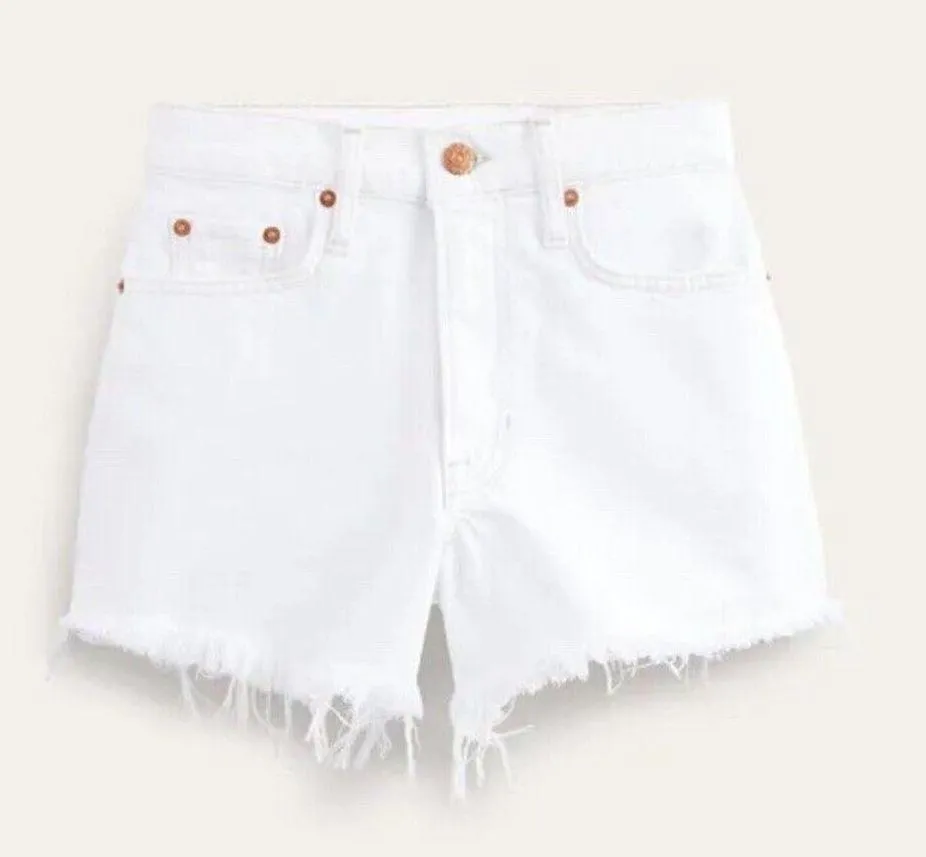 Boden Rigid Beach Shorts Ecru/white Denim Cut Off Shorts Womens NWT Size 29 White - Image 12