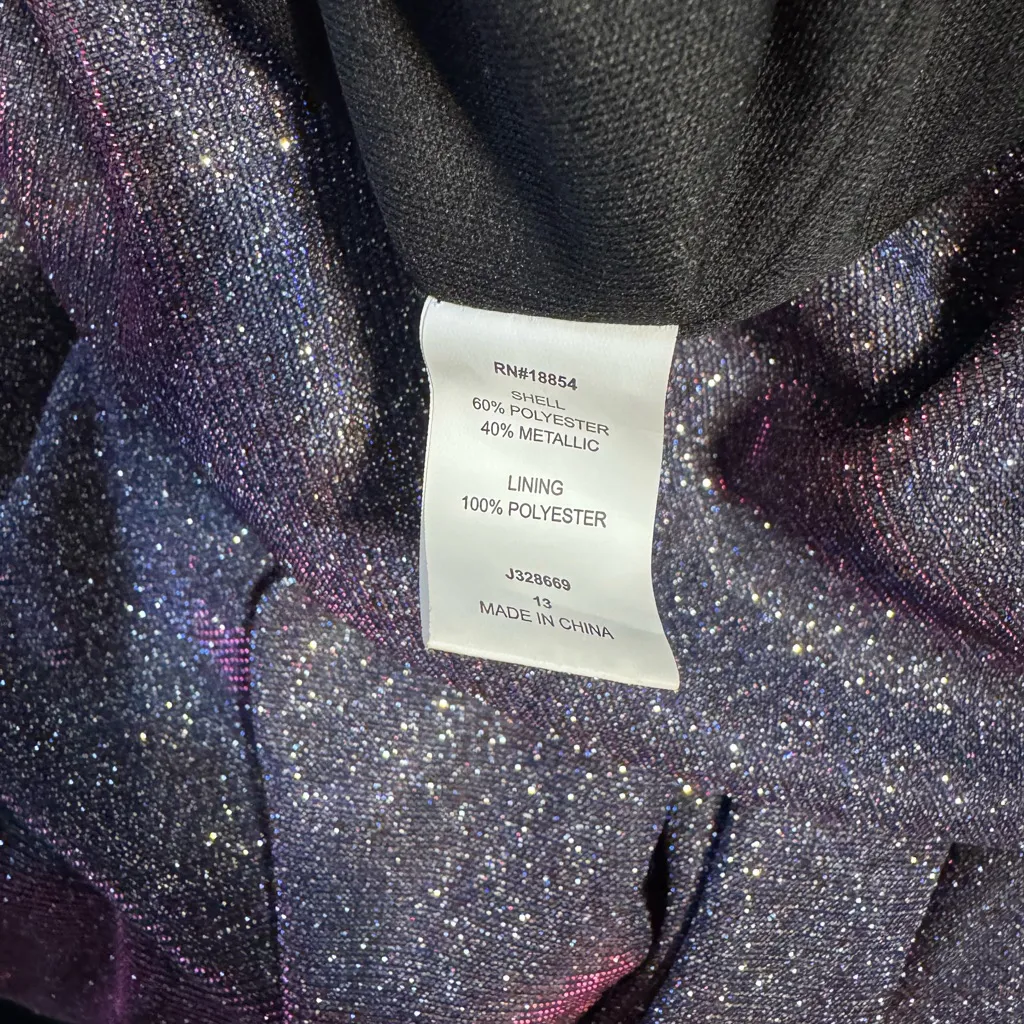 Juniors Dear Moon High Neck Cutout Back Iridescent Shimmer Formal Party Dress 13 - Image 10