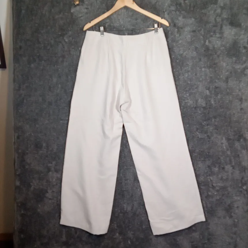 J.Mclaughlin Ivory Wide Leg Model Viscose Blend Office Professional Pant Size 10 - Image 4