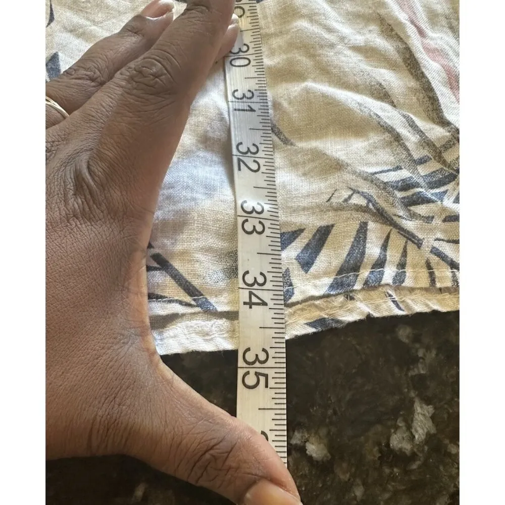 Lungo L’arno Made In Italy Linen Leaf Print Dress Size Large Multicolor Sundress - Image 9