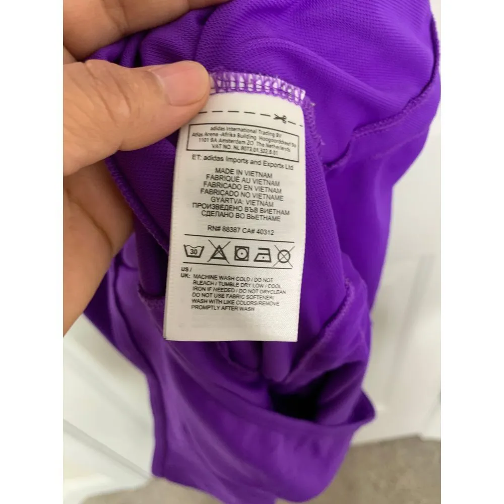 Adidas Purple Athletic Tennis Golf romper Striped Sporty Performance shortall XL - Image 8