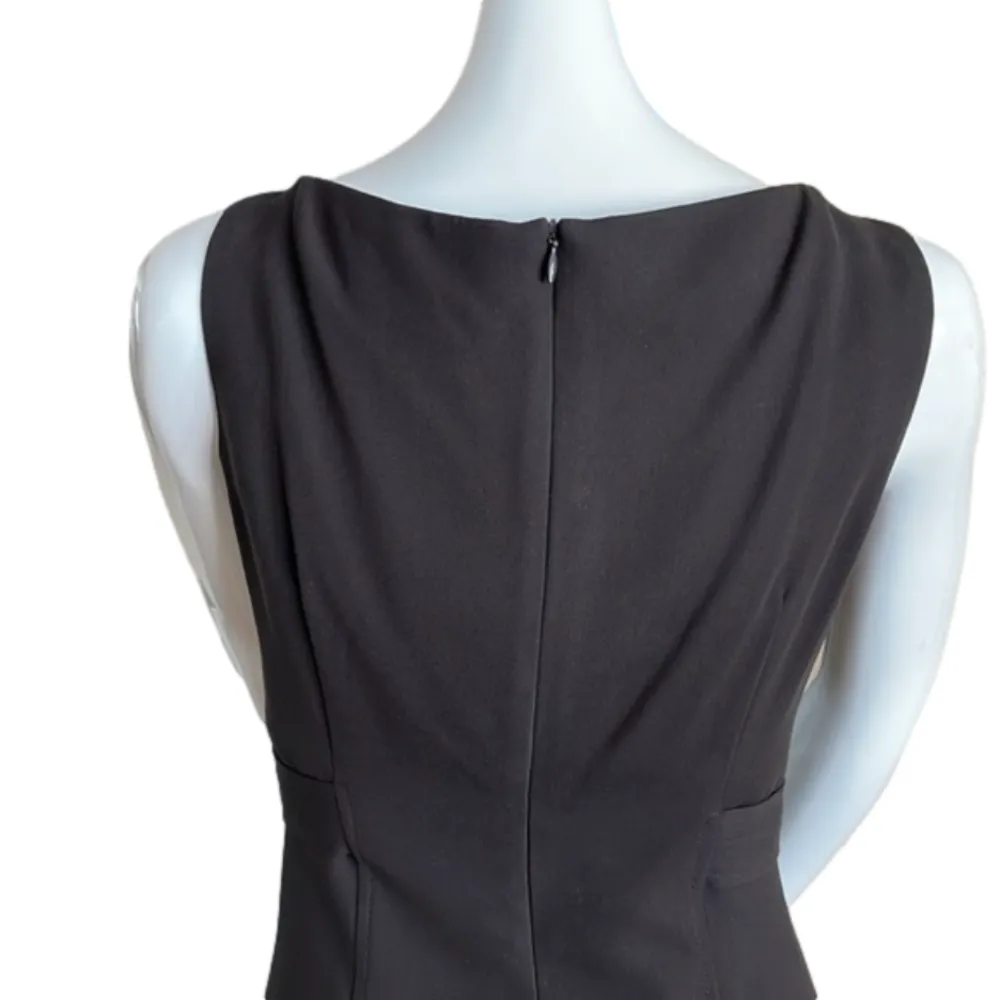 2000s Vintage M Siamo Brown Wool Belted Sheath Midi Dress Tailored Quiet Luxury Size 6 - Image 12