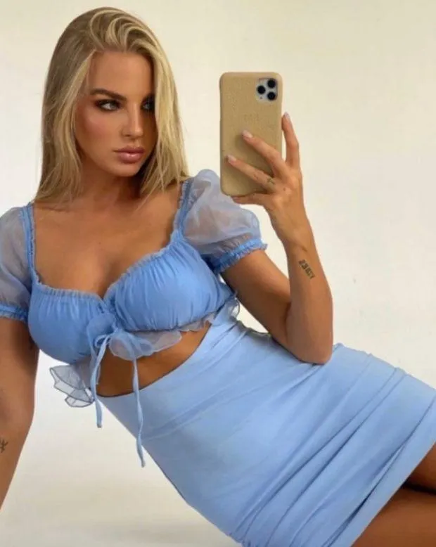 Blue Cut Out Dress  - Image 4