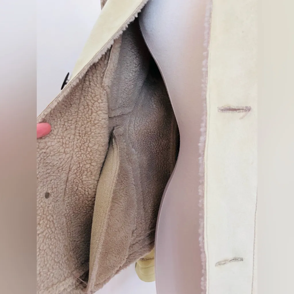 Kenneth Cole Reaction Faux Suede Sherpa Jacket in Khaki Size Medium NWT - Image 9