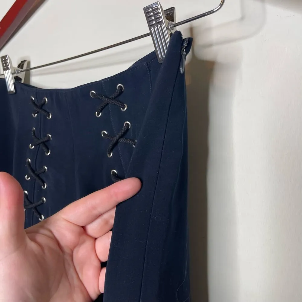 Vintage Mugler Pullover High Waist Wide Leg Pants Blue Womens 38 Size 2 - Image 6