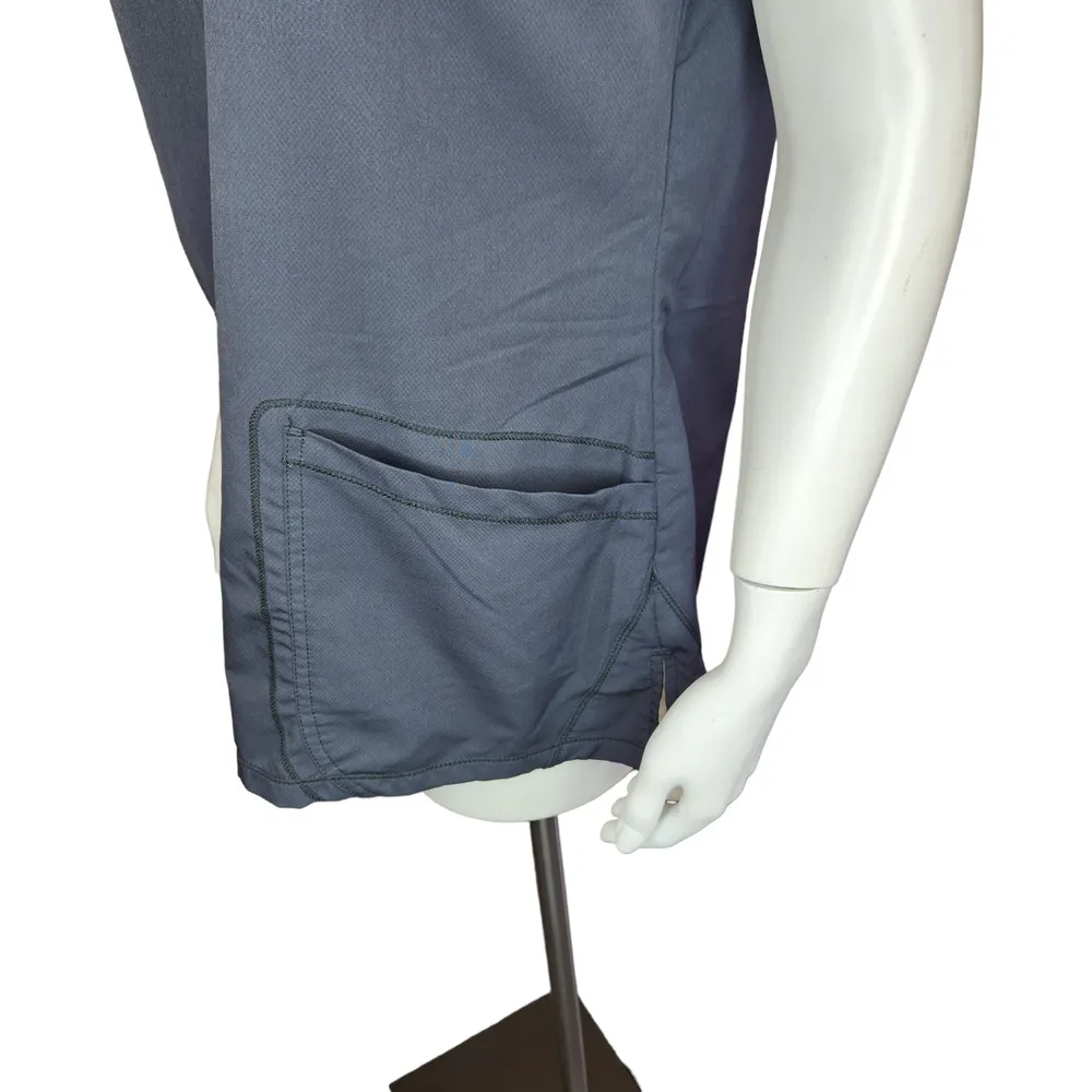 Dickies Women's Medium Short Sleeve Scrub Top Dark Gray Pockets, Round Neckline - Image 13