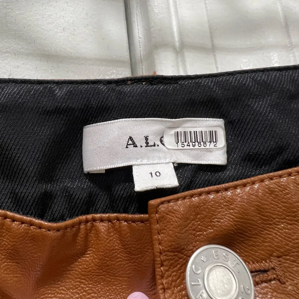 A.L.C. Brown Faux Leather Freddie Pants Size 10 US $395 - Image 2