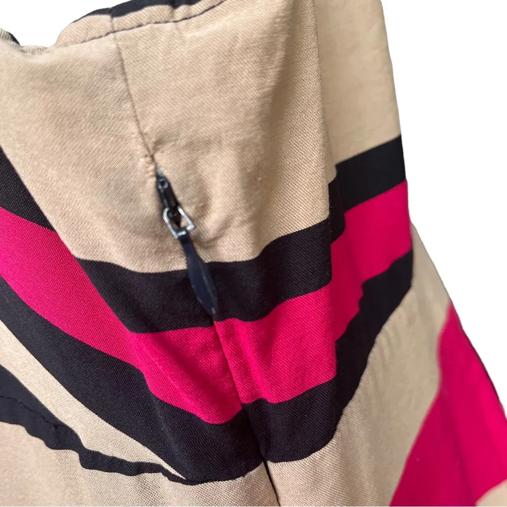 L.K.Bennett Martha Striped Sleeveless Dress Pink/Tan/Black/Beige - Image 10