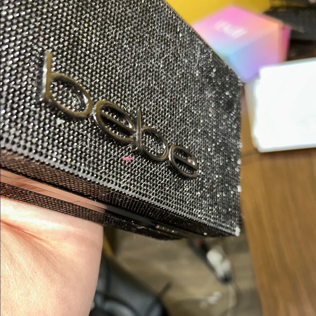 Bebe Black Textured Shoulder Bag - Image 7