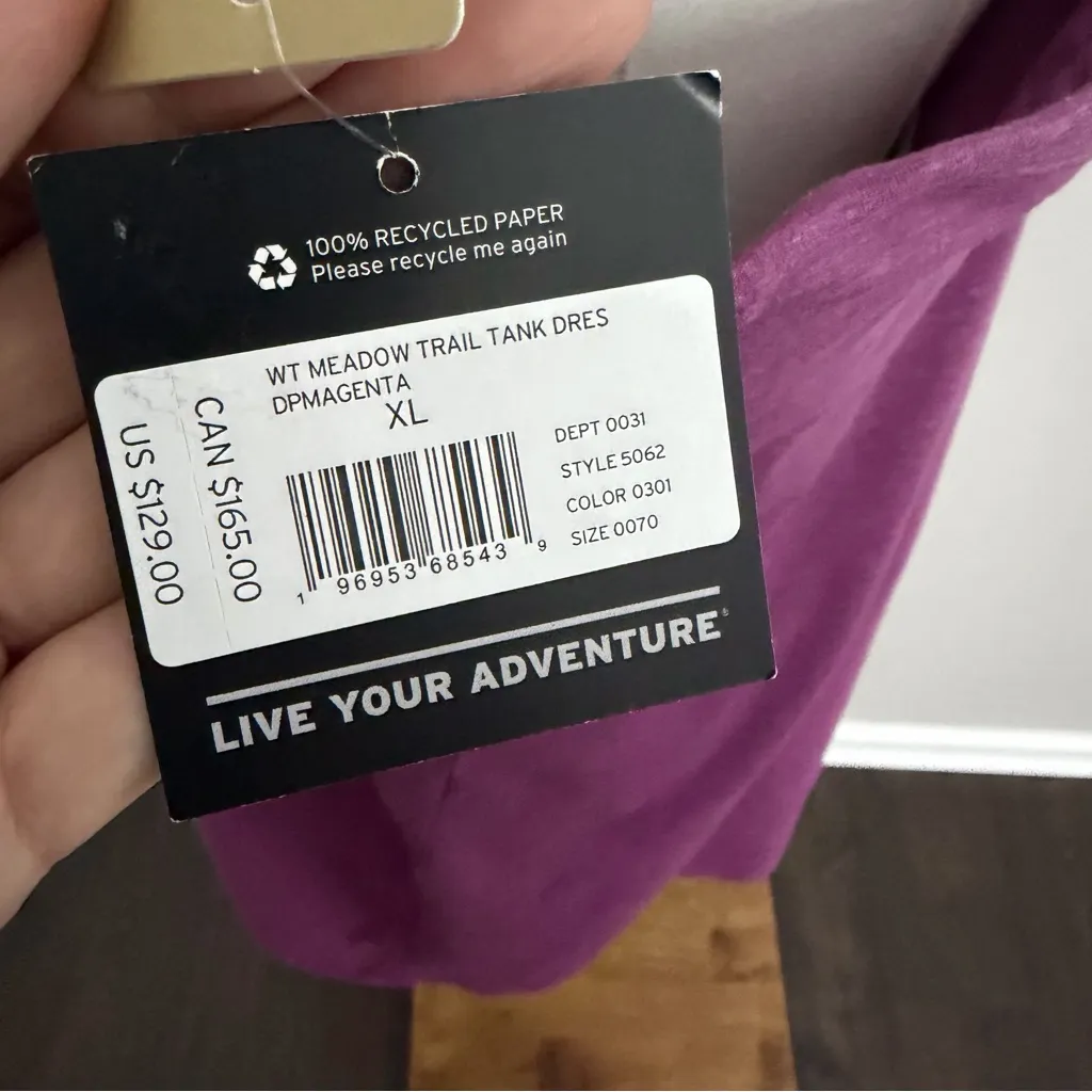 Eddie Bauer Meadow Trail Tank Dress Shelf Bra Athletic Athleisure Purple Tall XL - Image 6