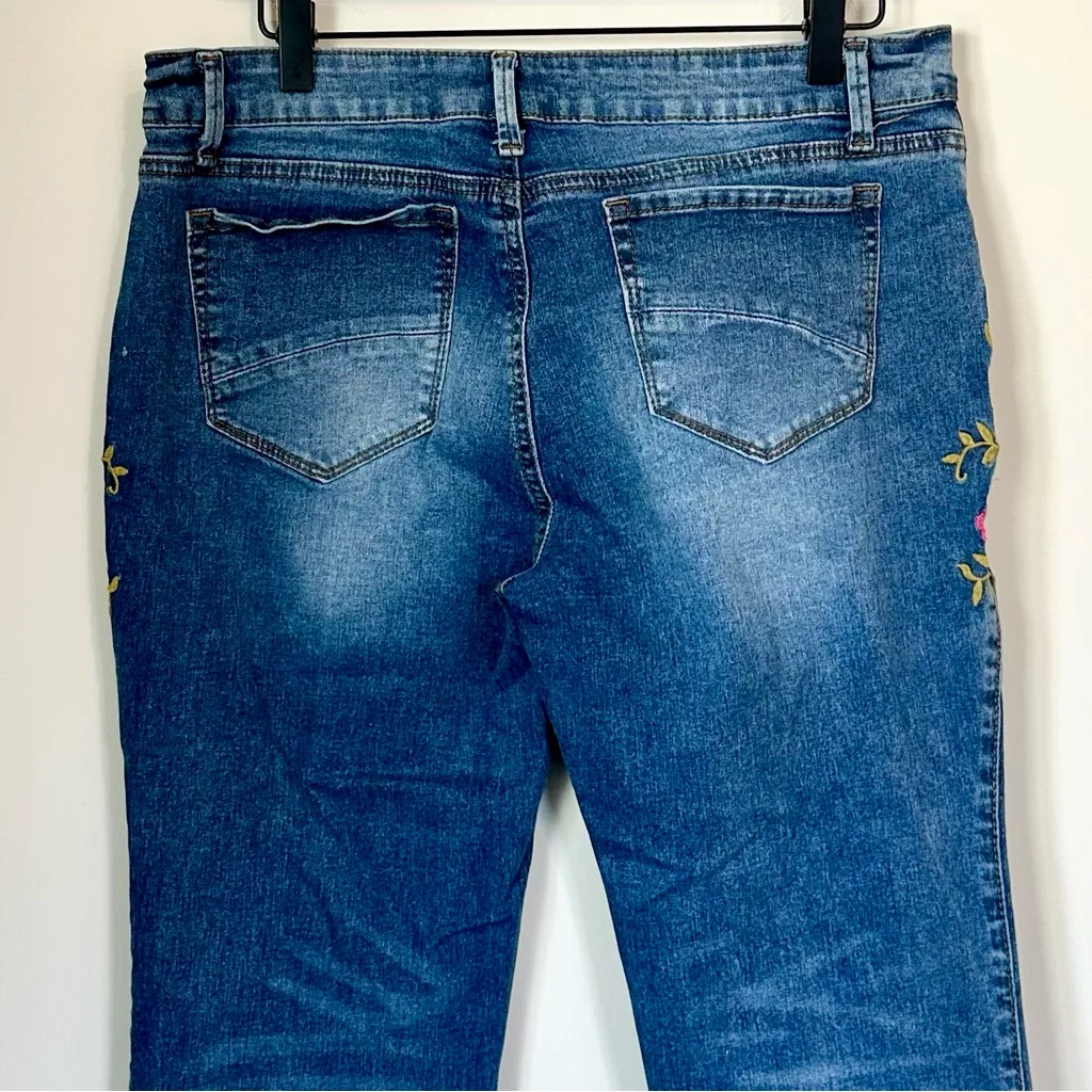 Flamingals Floral Embroidered Boot Cut Jeans - Image 8